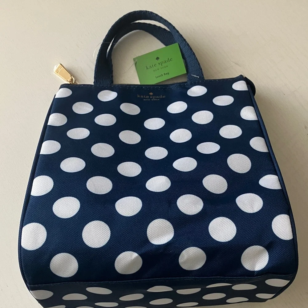 Kate Spade New York Navy Jumbo Dot Lunch Bag (NWT)